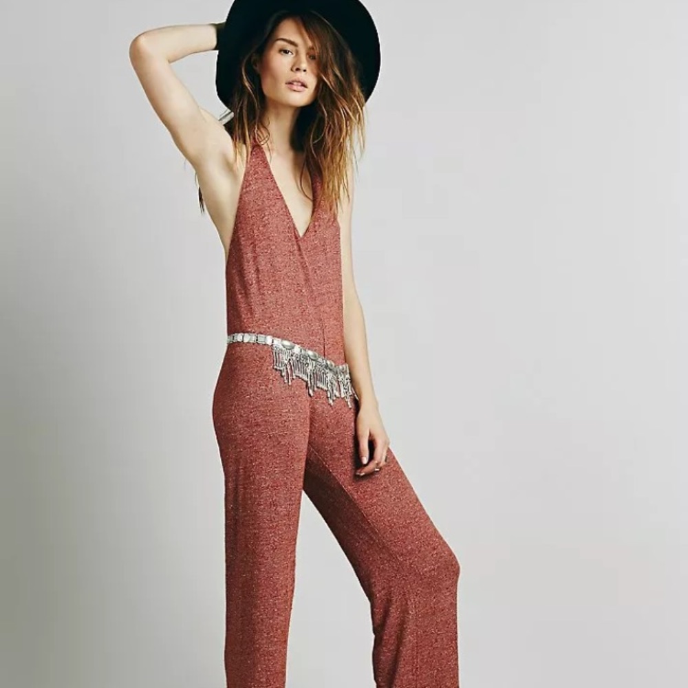 Free People Maxi Halter Jumpsuit Romper